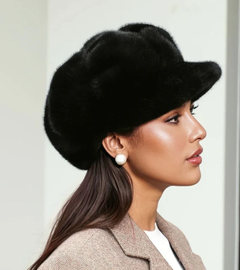 Tallina – Barettmütze aus Kunstfell