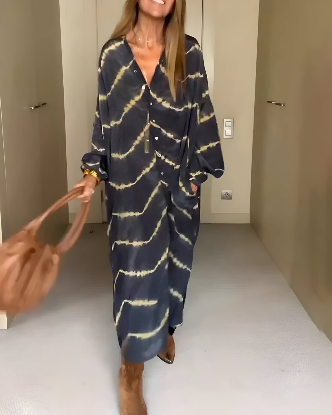 Aviyra - Gestreiftes Boho-Maxikleid mit Soft-Touch