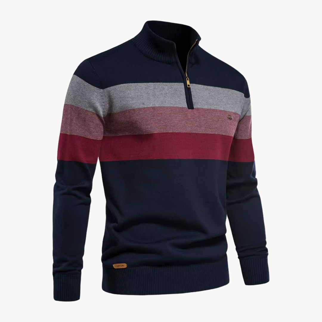 Sylvar - Quarter-Zip-Pullover aus Stretchstrick