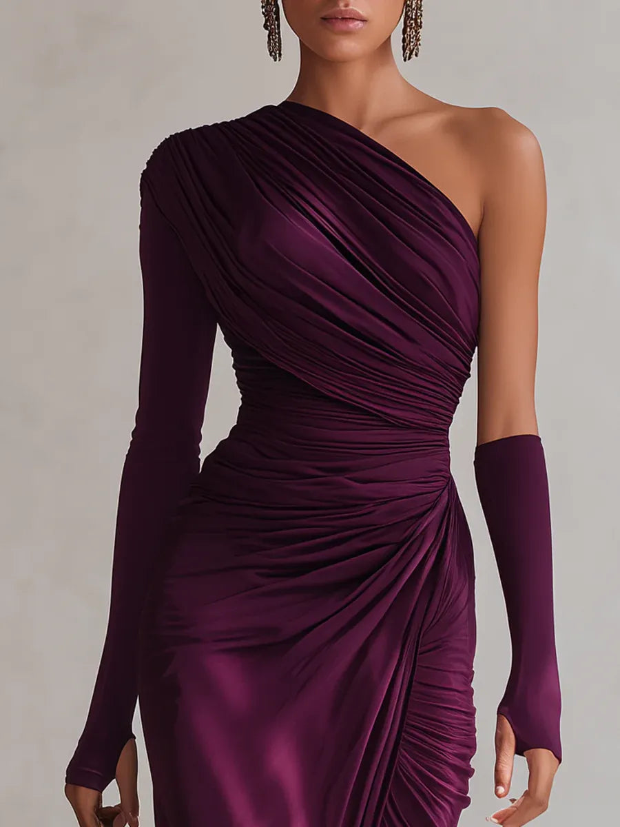 Viala - Soft-Touch One-Shoulder-Maxikleid