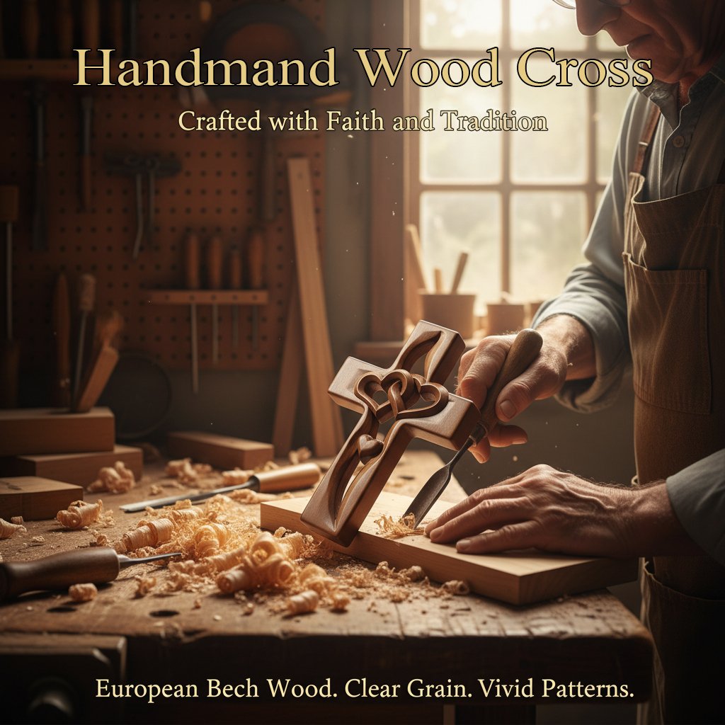 Orlinda – Wanddekoration mit Herzdetail und Kreuz