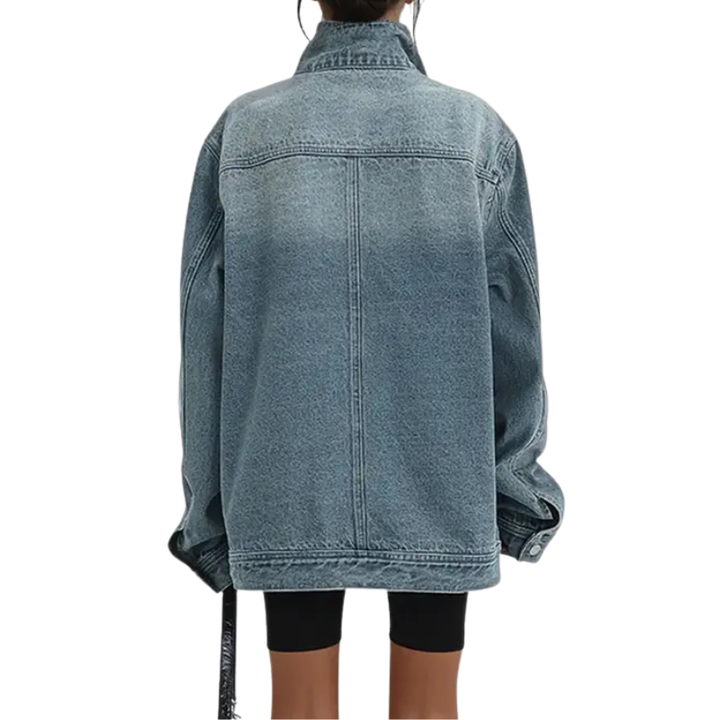 Zenaya - Strukturierter asymmetrischer Mantel mit Knopfleiste