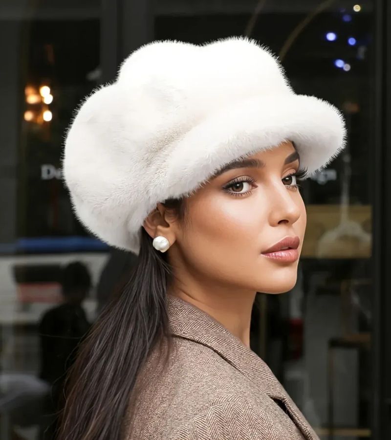 Tallina – Barettmütze aus Kunstfell