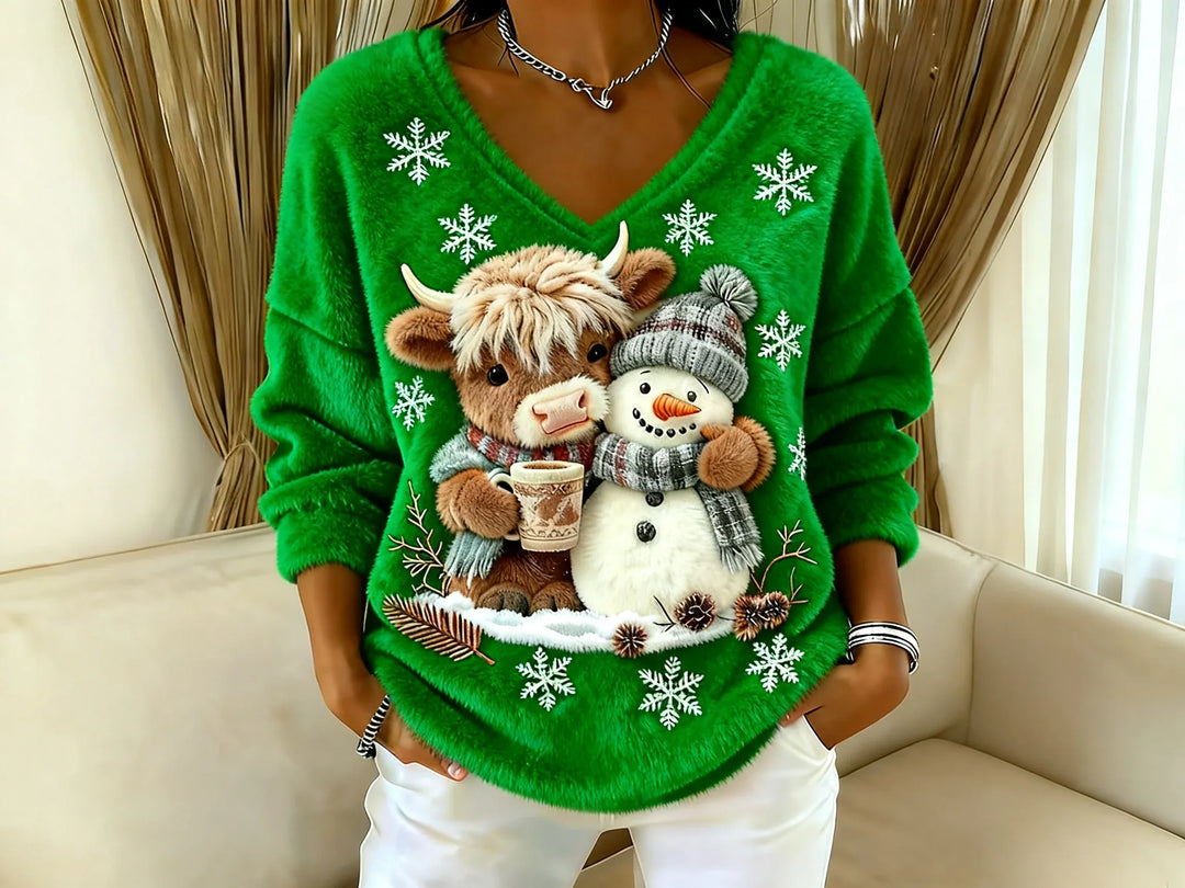 Zarielle - V-Ausschnitt-Pullover mit weichem Griff