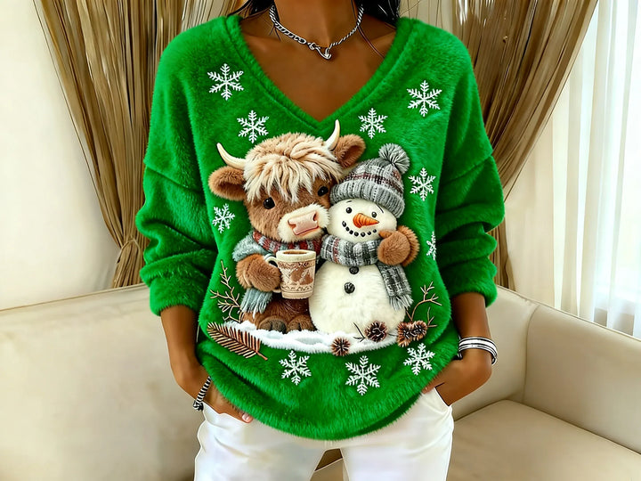 Zarielle - V-Ausschnitt-Pullover mit weichem Griff