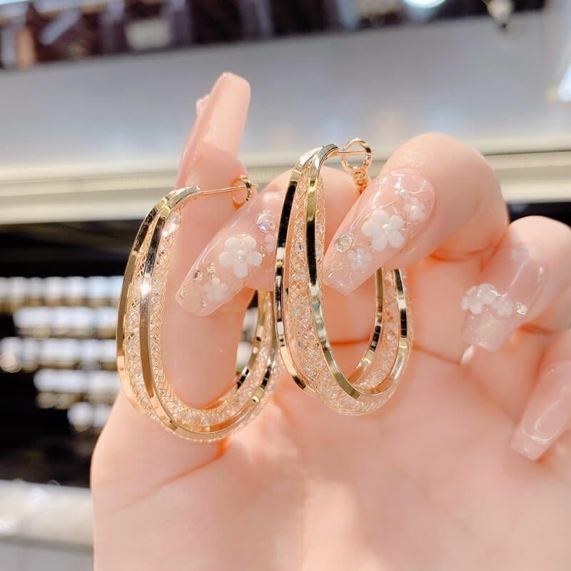 Ressa – Gedrehte ovale Creolen