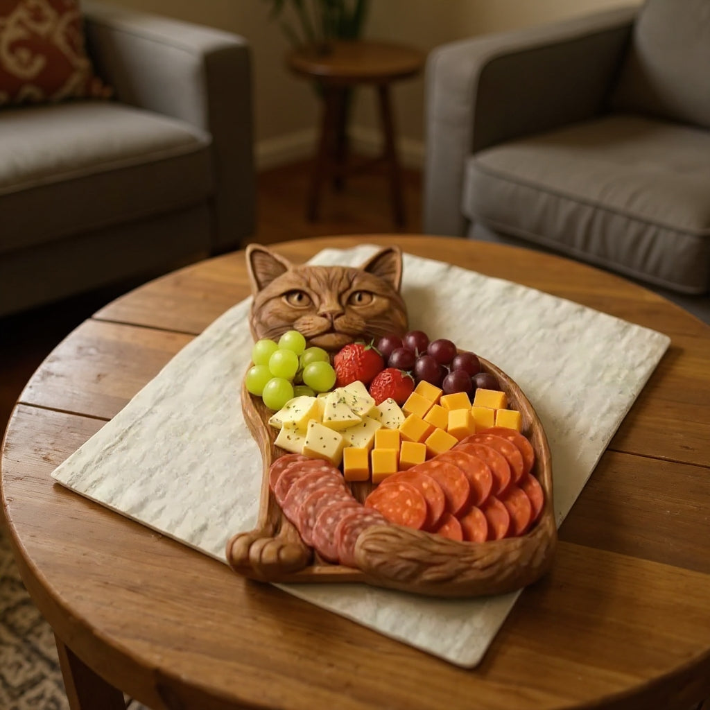 Wynonna – Snackbrett mit Katzensilhouette