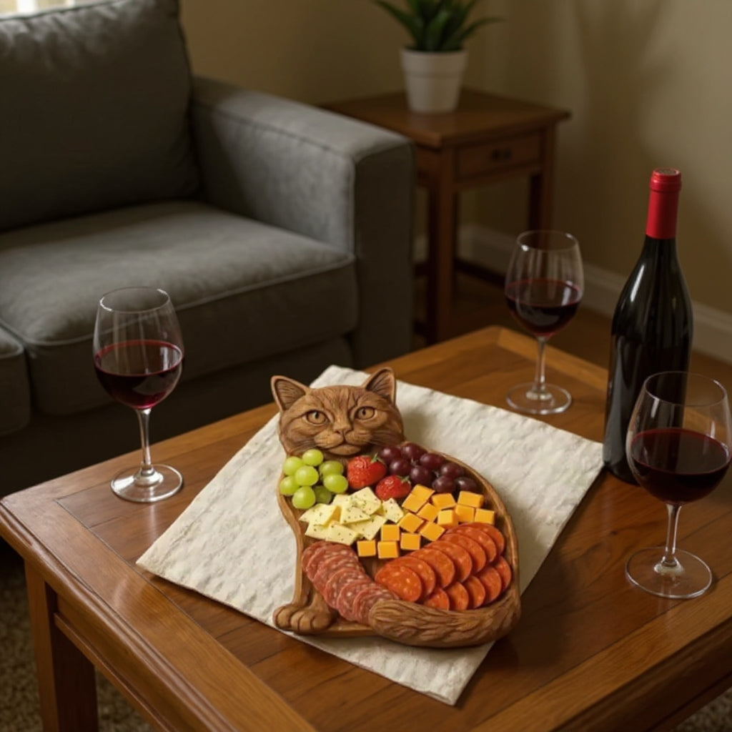 Wynonna – Snackbrett mit Katzensilhouette