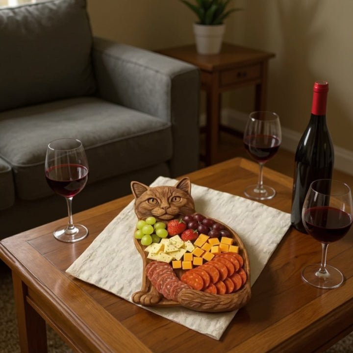 Wynonna – Snackbrett mit Katzensilhouette