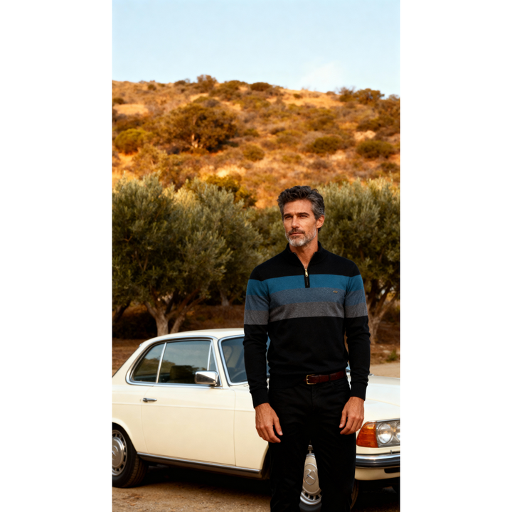 Sylvar - Quarter-Zip-Pullover aus Stretchstrick