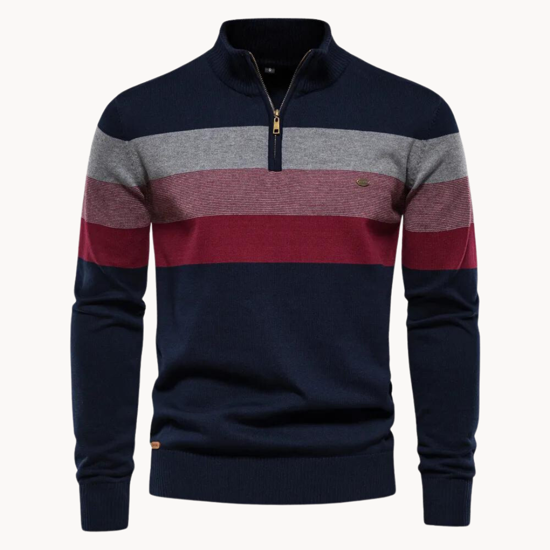 Sylvar - Quarter-Zip-Pullover aus Stretchstrick