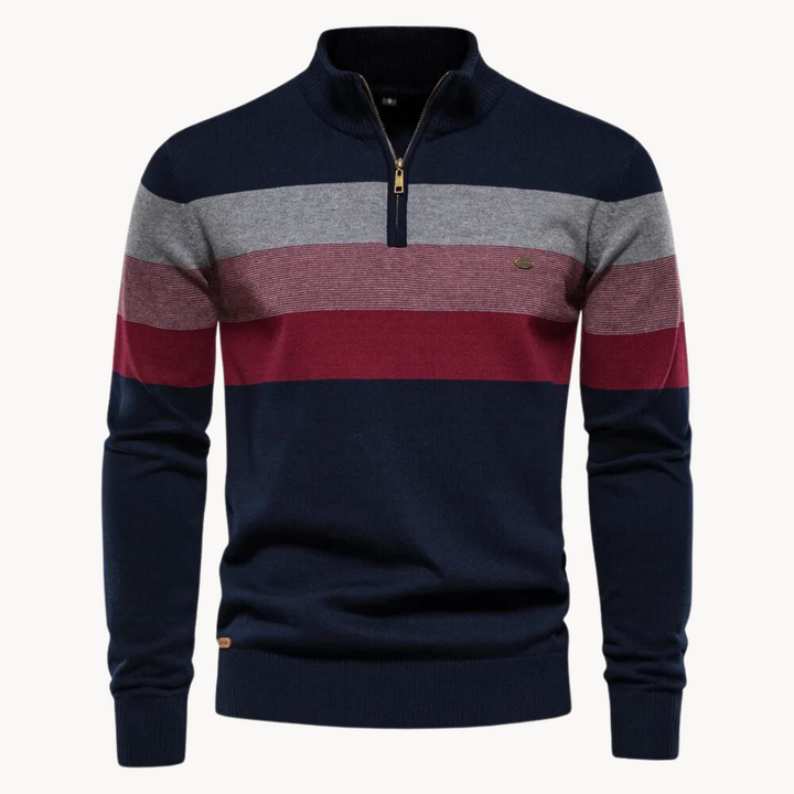 Sylvar - Quarter-Zip-Pullover aus Stretchstrick