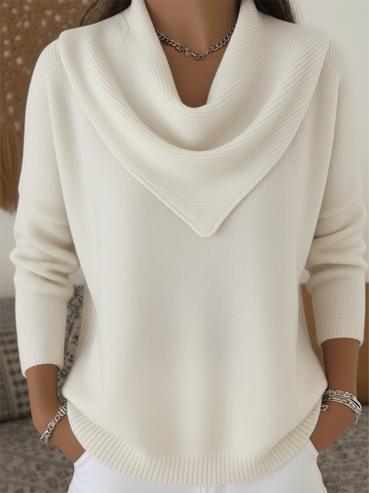 Tavelin - Soft-Touch-Pullover mit Wasserfallkragen