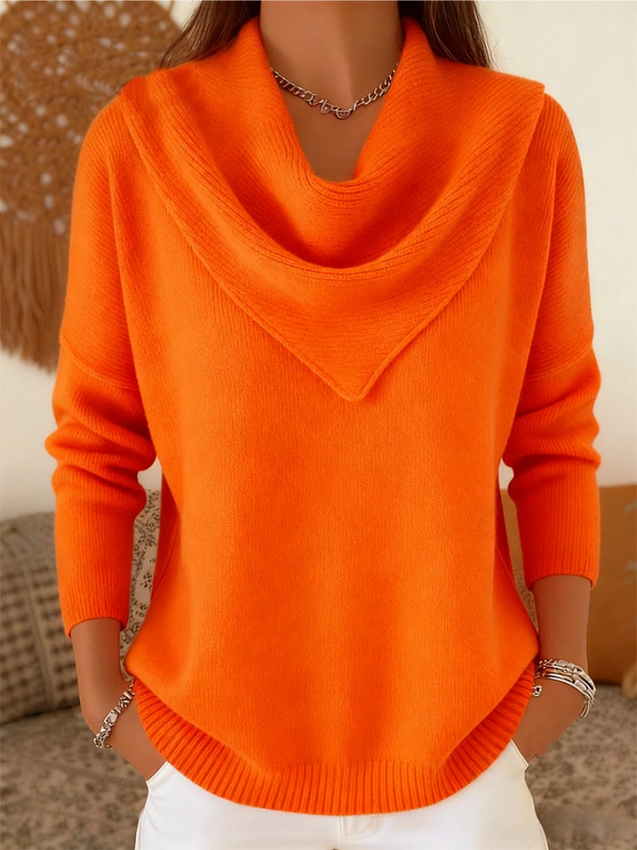 Tavelin - Soft-Touch-Pullover mit Wasserfallkragen