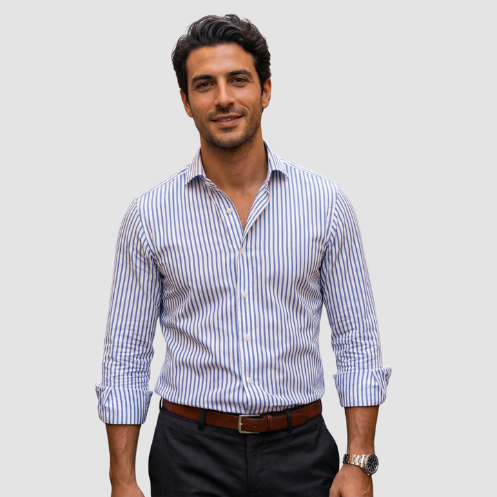 Syvon - Massgeschneidertes gestreiftes Slim-Fit-Hemd
