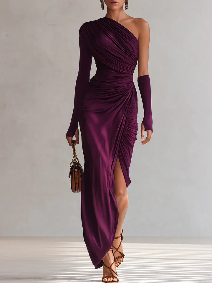 Viala - Soft-Touch One-Shoulder-Maxikleid