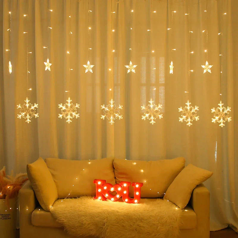 Raynette – LED-Lichterkette „Schneeflockenvorhang“