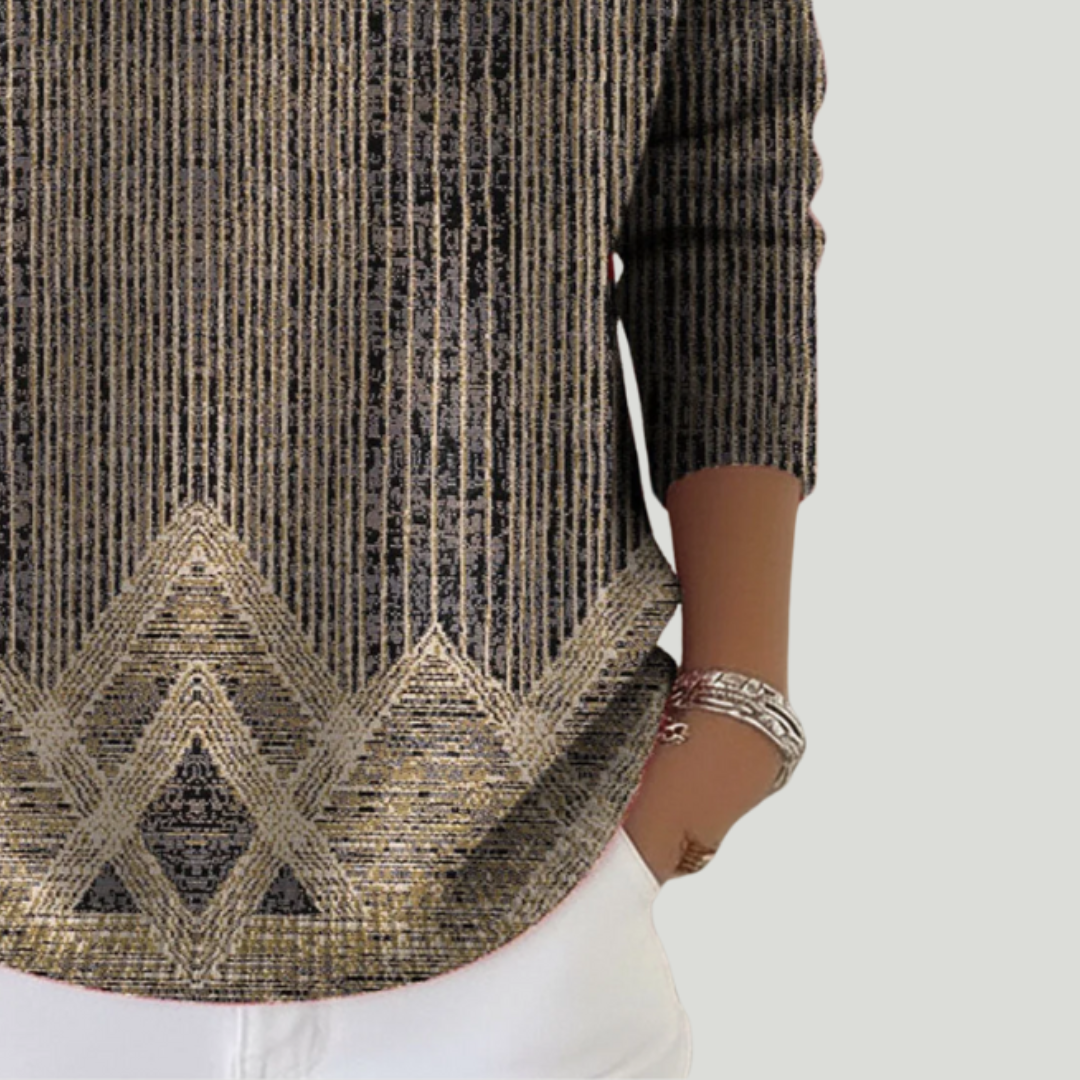 Zayarie - Gestreiftes Langarm-T-Shirt mit Soft-Touch-Finish