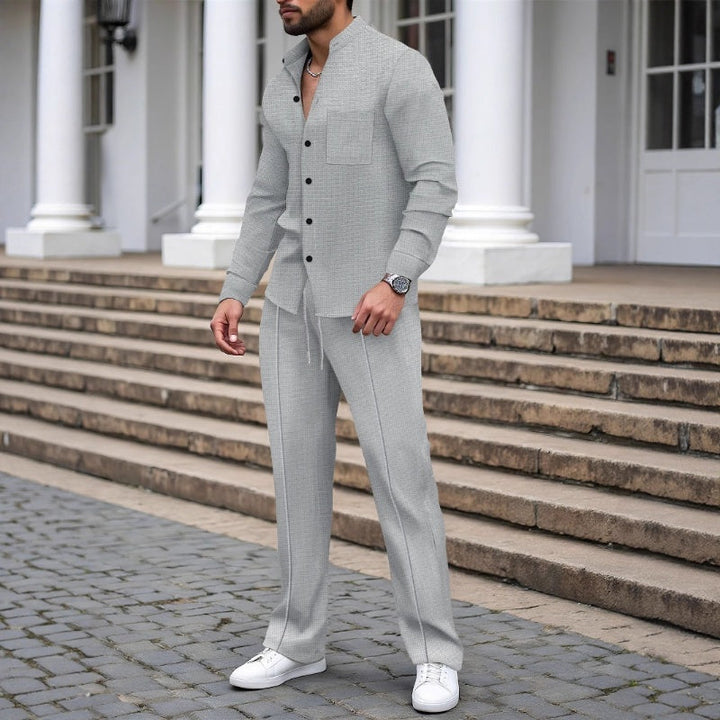 Ashton - Waffelstrukturiertes Hemd-und-Hose-Set