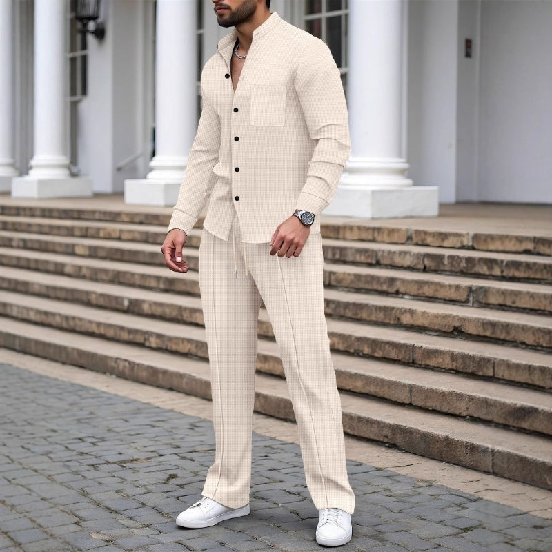 Ashton - Waffelstrukturiertes Hemd-und-Hose-Set