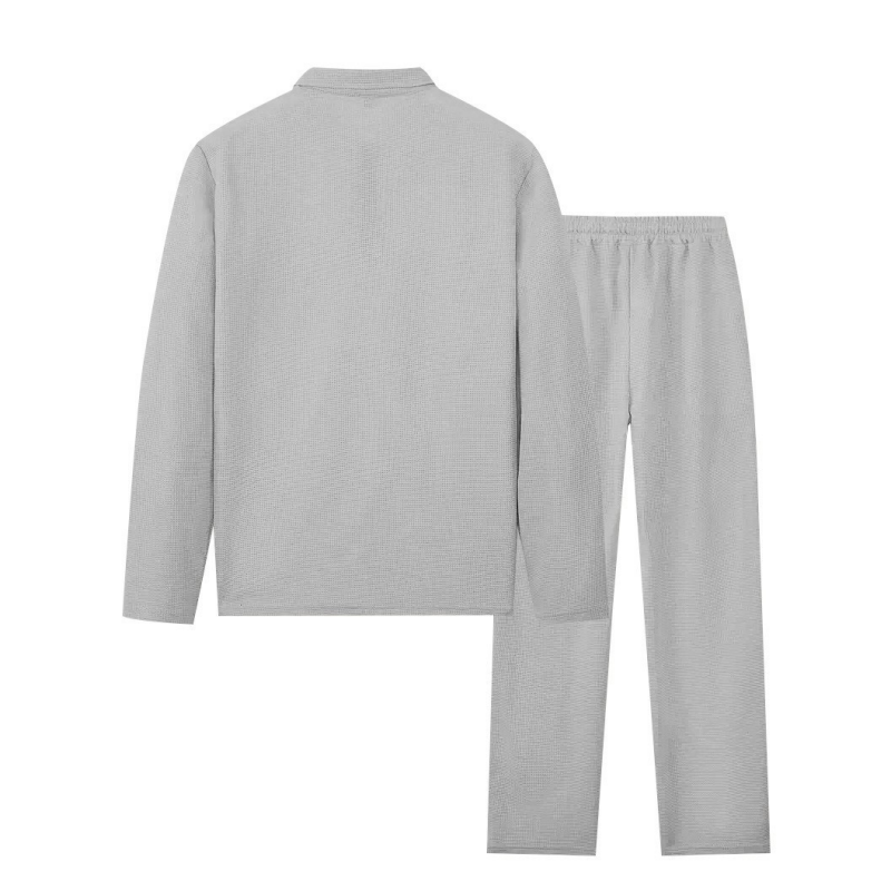 Vexar - Soft-Touch Waffelstrick Quarter-Zip Lounge-Set