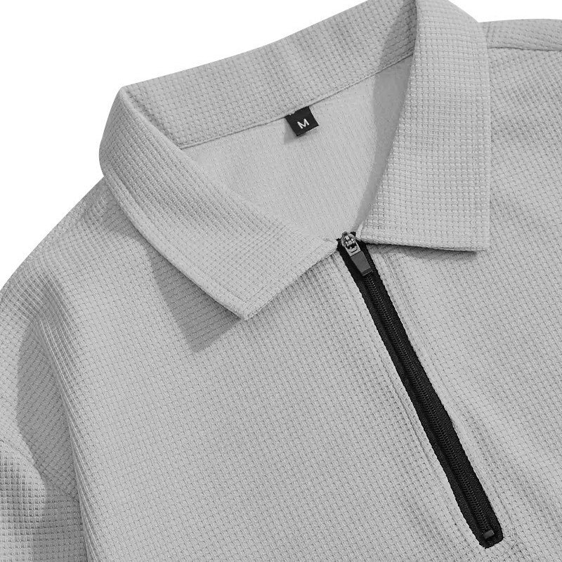 Vexar - Soft-Touch Waffelstrick Quarter-Zip Lounge-Set