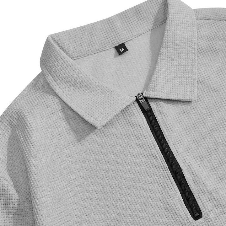 Vexar - Soft-Touch Waffelstrick Quarter-Zip Lounge-Set